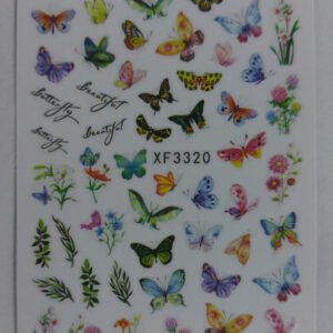 Adesivo de Unhas - Borboletas- XF3320
