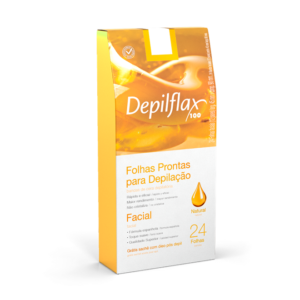 Depilflax Folhas Prontas Faciais Natural 24un