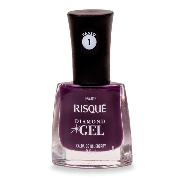 Esmalte Risque Diamond Gel Calda de Blueberry Cremoso 9,5ml
