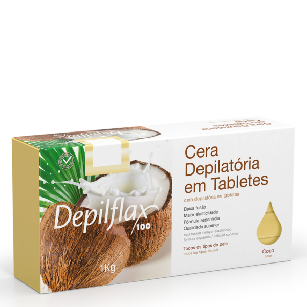 Depilflax Cera Quente em Tabletes Coco 1kg