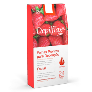 Depilflax Folhas Prontas Faciais Morango 24un